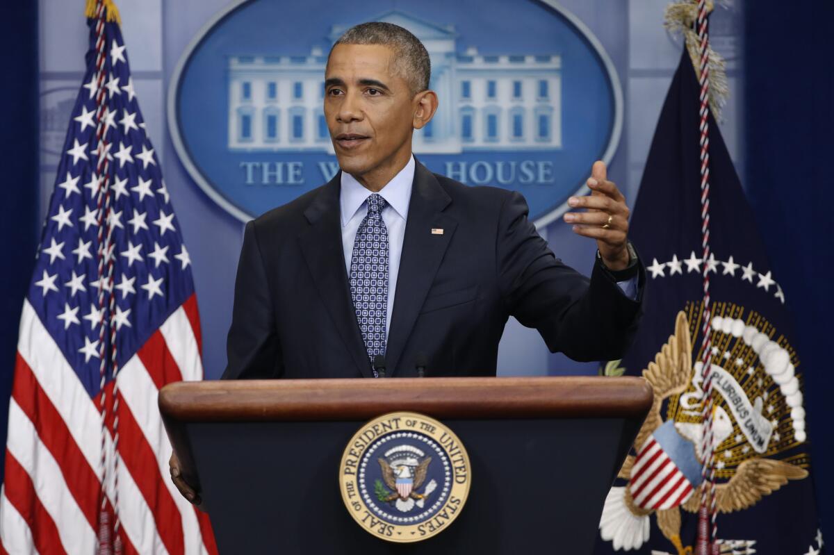 President Barack Obama speaks during his final presidential news conference Wednesday.