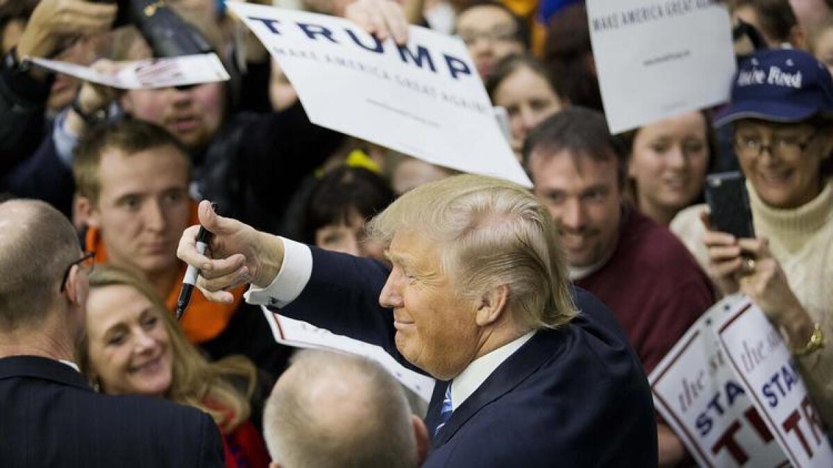 Donald Trump campaigns in Plymouth, N.H.