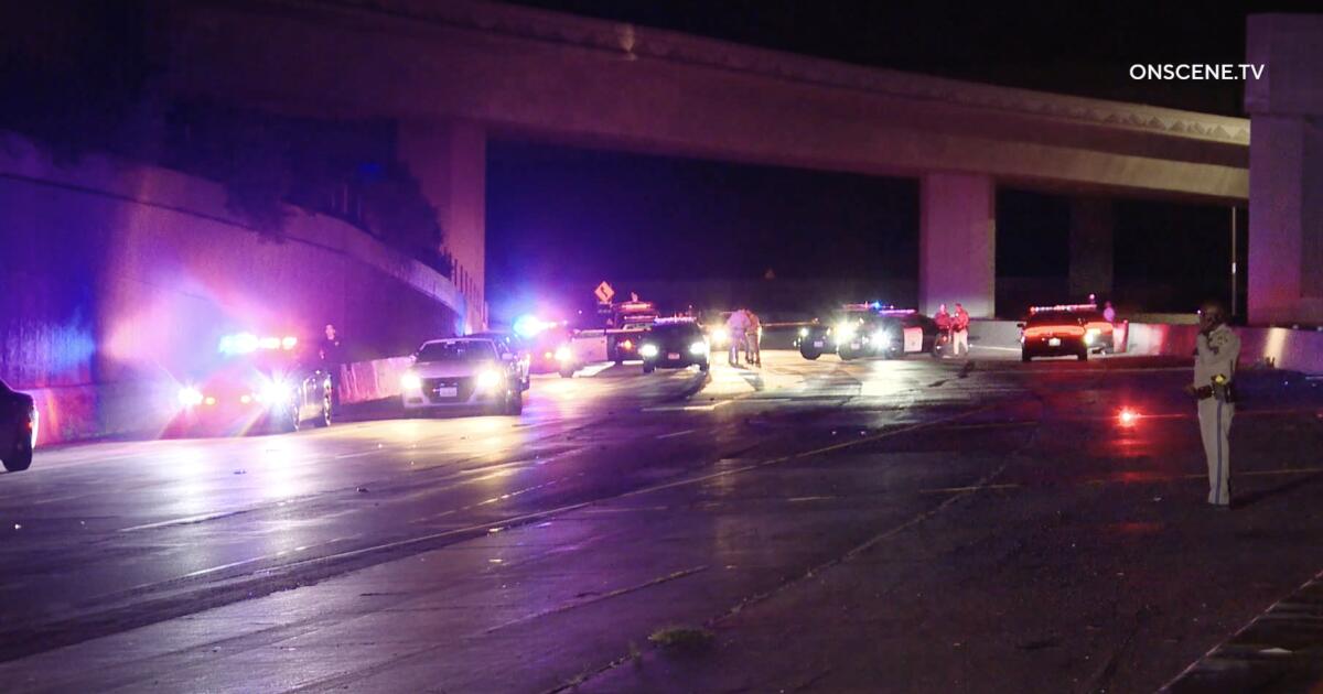 CHP officer struck by automobile on the 5 Freeway in Sylmar