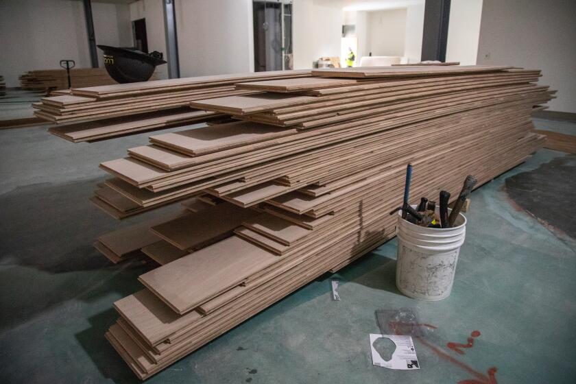 SAN DIEGO, CA - MARCH 08: The Main Gallery will have hardwood floors made with lumber from the Black Forest in Germany. (Jarrod Valliere / The San Diego Union-Tribune)