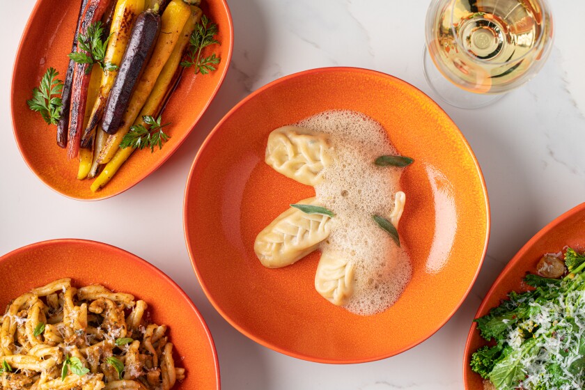 A selection of dishes at Garibaldi, a new speakeasy-style restaurant/bar at the Intercontinental San Diego hotel.