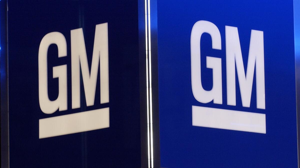 This file photo taken on Jan. 11, 2005, shows the corporate logo for the General Motors Co. in Detroit.