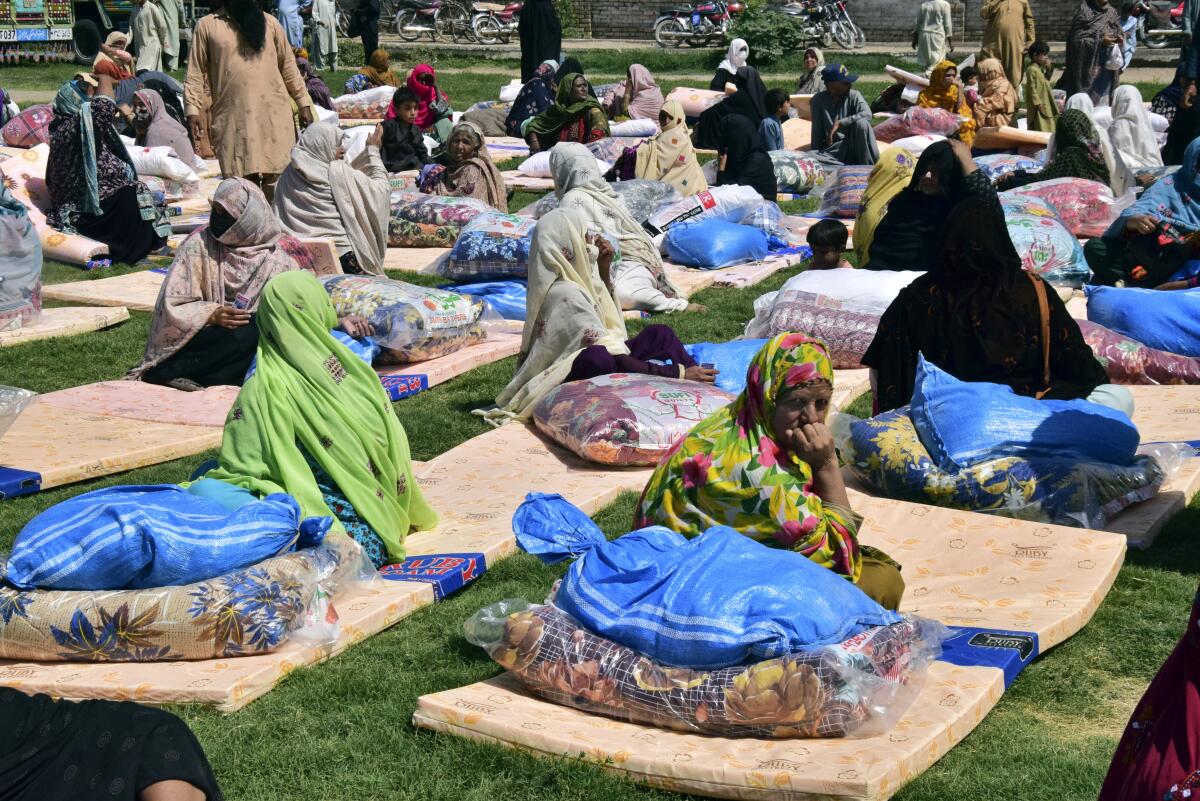 Victims of heavy flooding in Pakistan