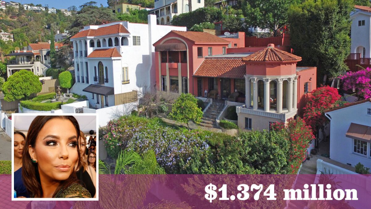 Actress Eva Longoria has sold a home in the Hollywood Hills for about $1.374 million.