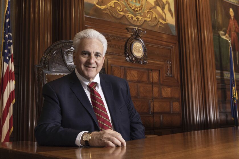 This photo provided by Administrative office of Pennsylvania Courts shows Max Baer, the chief justice of the Pennsylvania Supreme Court. Baer has died at age 74 only months before he was set to retire. The court confirmed Saturday, Oct. 1, 2022, that Baer died overnight at his home near Pittsburgh.(Administrative office of Pennsylvania Courts via AP)