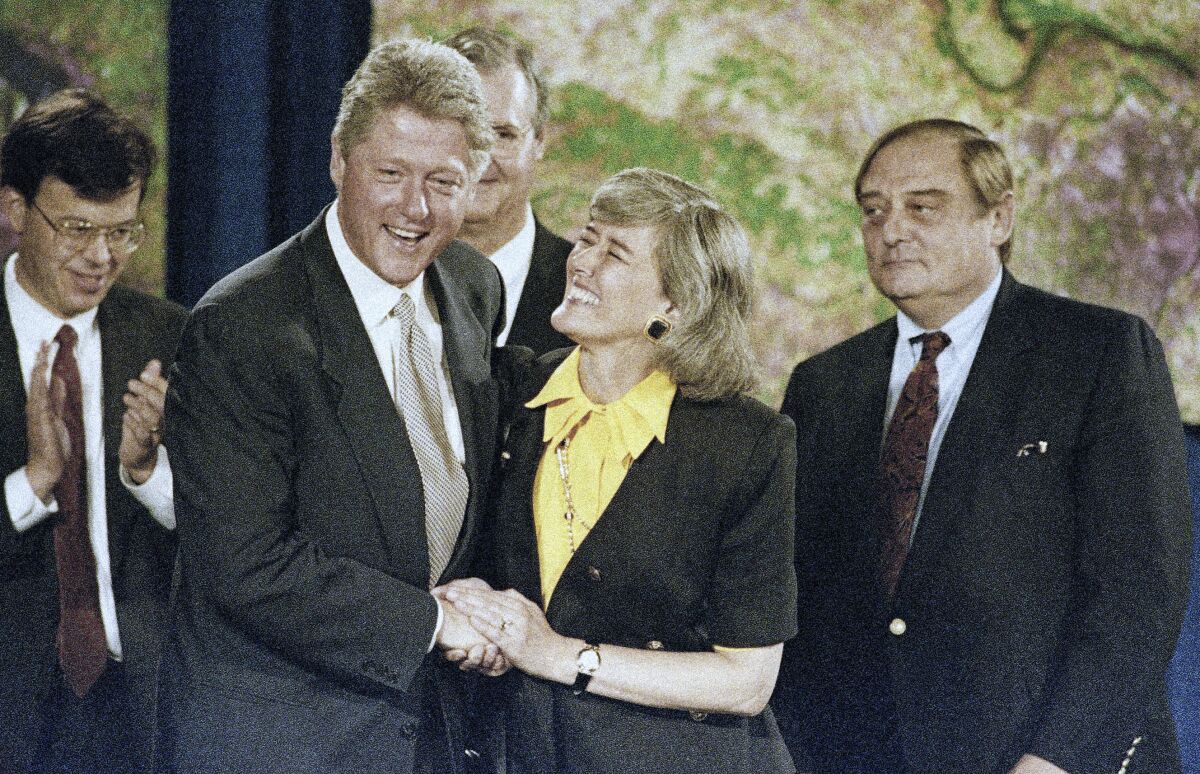 President Clinton with Rep. Pat Schroeder
