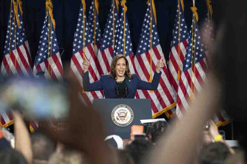 Vice President Kamala Harris campaigns for President as the presumptive Democratic candidate during an event at West Allis Central High School, Tuesday, July 23, 2024, in West Allis, Wis. (AP Photo/Kayla Wolf)