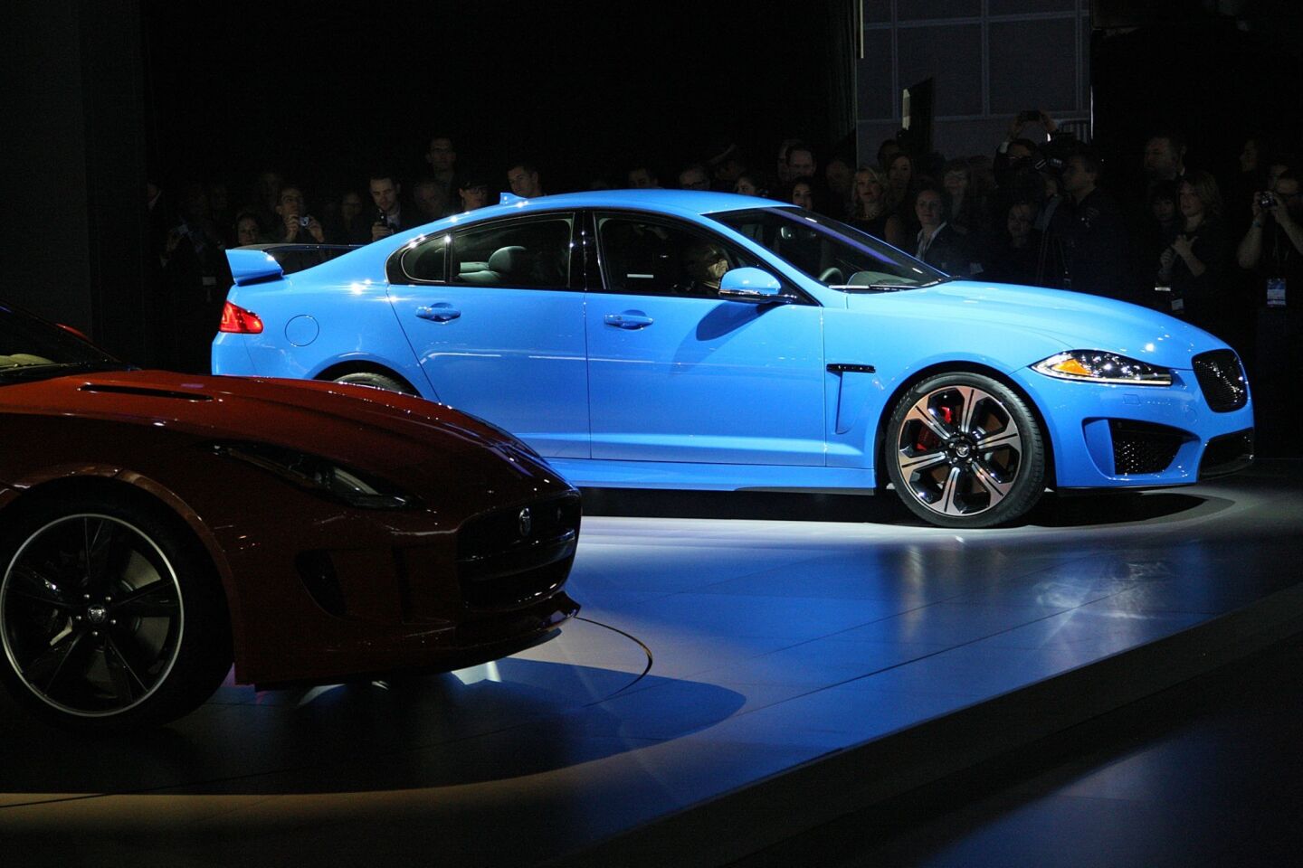 The Jaguar XFR-S has its world debut at the L.A. Auto Show. The four-door sedan will have a supercharged V-8, making 550 horsepower.More: Jaguar touts F-Type, redesigned Range Rover and XFR-S, which will have only 100 copies in U.S. for 2014