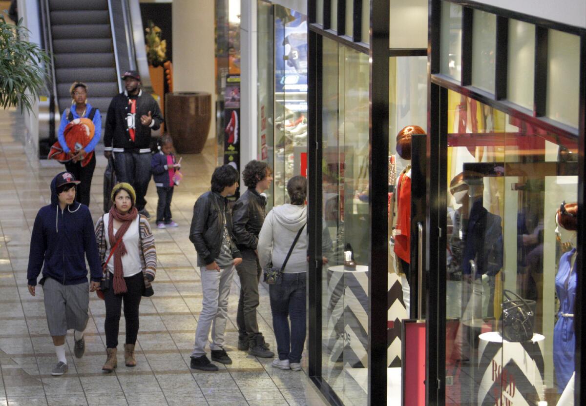 Shoppers stroll through South Bay Galleria in Redondo Beach in this file photo.
