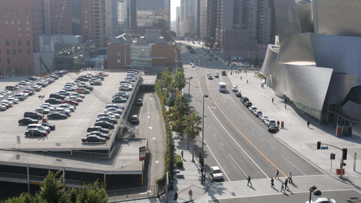 Downtown Los Angeles' Grand Avenue is pictured in 2006. Related Cos. is planning to construct a hotel and residential complex across the street from Walt Disney Concert Hall.
