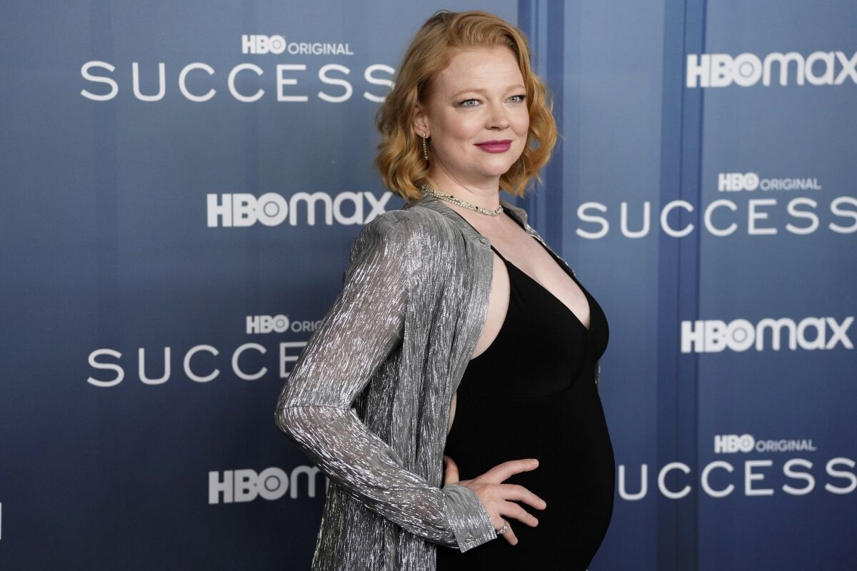 Sarah Snook attends the premiere of HBO's "Succession" season four at Jazz at Lincoln Center on Monday, March 20, 2023, in New York. (Photo by Charles Sykes/Invision/AP)