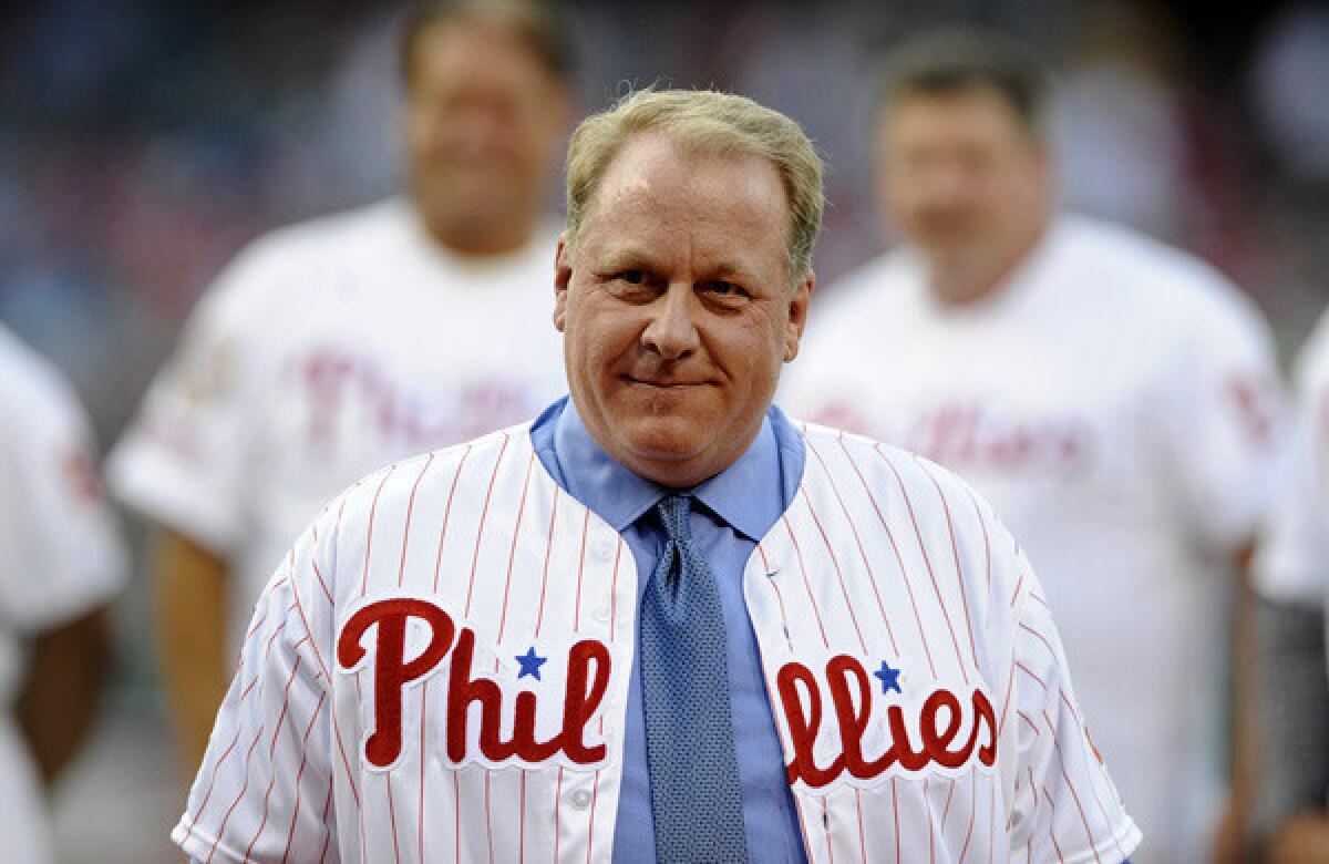 Former Philadelphia pitcher Curt Schilling was inducted into the Phillies Wall of Fame last season.