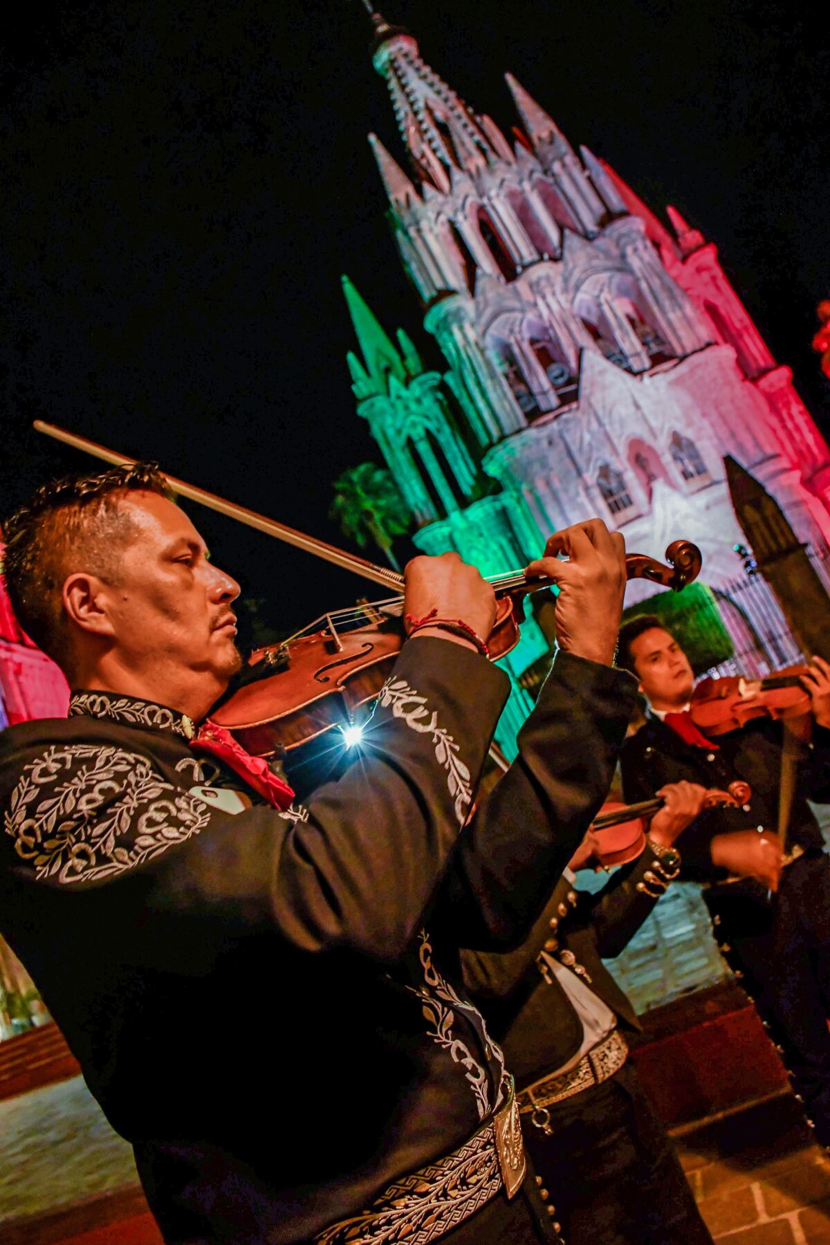 Musicians gather nightly at El Jardin, the central plaza of San Miguel de Allende
