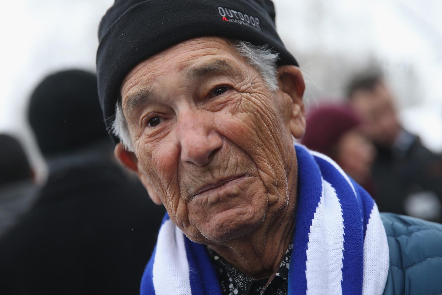 Survivor Johnny Pekats at Auschwitz