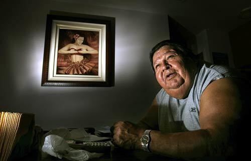 Robert Salgado, tribal chairman of the Soboba Band of Luiseño Indians, at his home on the Soboba Reservation. We are a sovereign nation, Salgado said.