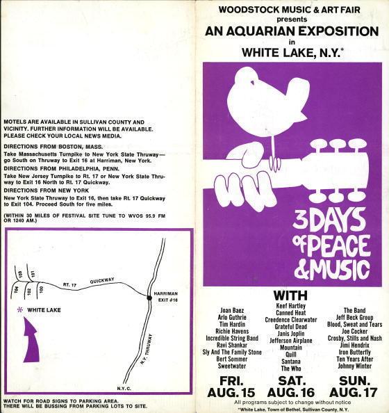 Your chance to order tickets to the 1969 Woodstock Music and Art Festival.