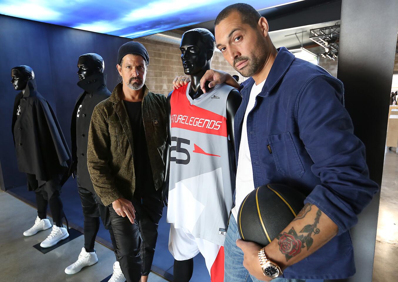 El Segundo-based Brandblack is at the sweet spot of basketball and fashion and is expanding from its year-old stealth luxe athletic shoe offerings into apparel. Pictured: Brandblack founder David Raysse, front, and creative director Billy Dill.
