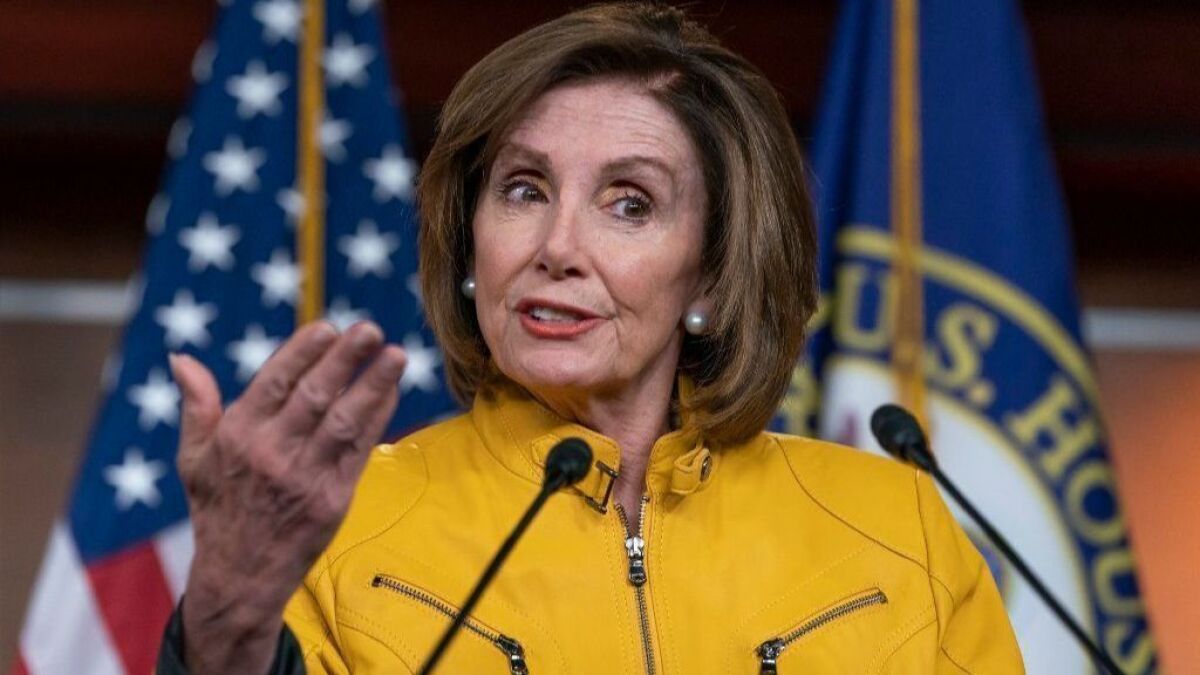 House Speaker Nancy Pelosi is urging congressional Democrats to support a bill to help migrants at the U.S.-Mexico border.