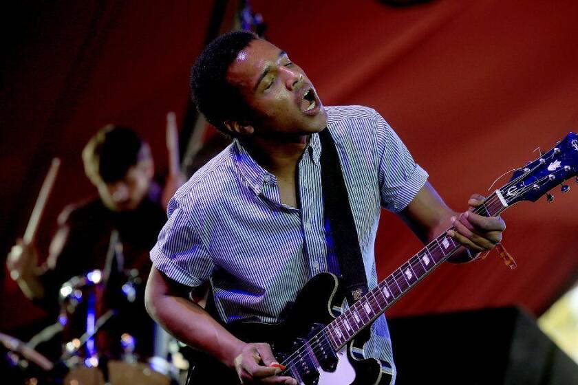 New Orleans-based singer/songwriter Benjamin Booker performs on day two of the Coachella Valley Music and Arts Festival on April 11.