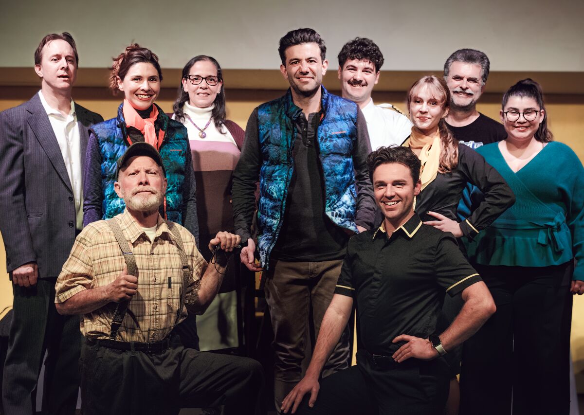 The cast of "Air Turbulence" playing at PowPAC through Feb. 19.
