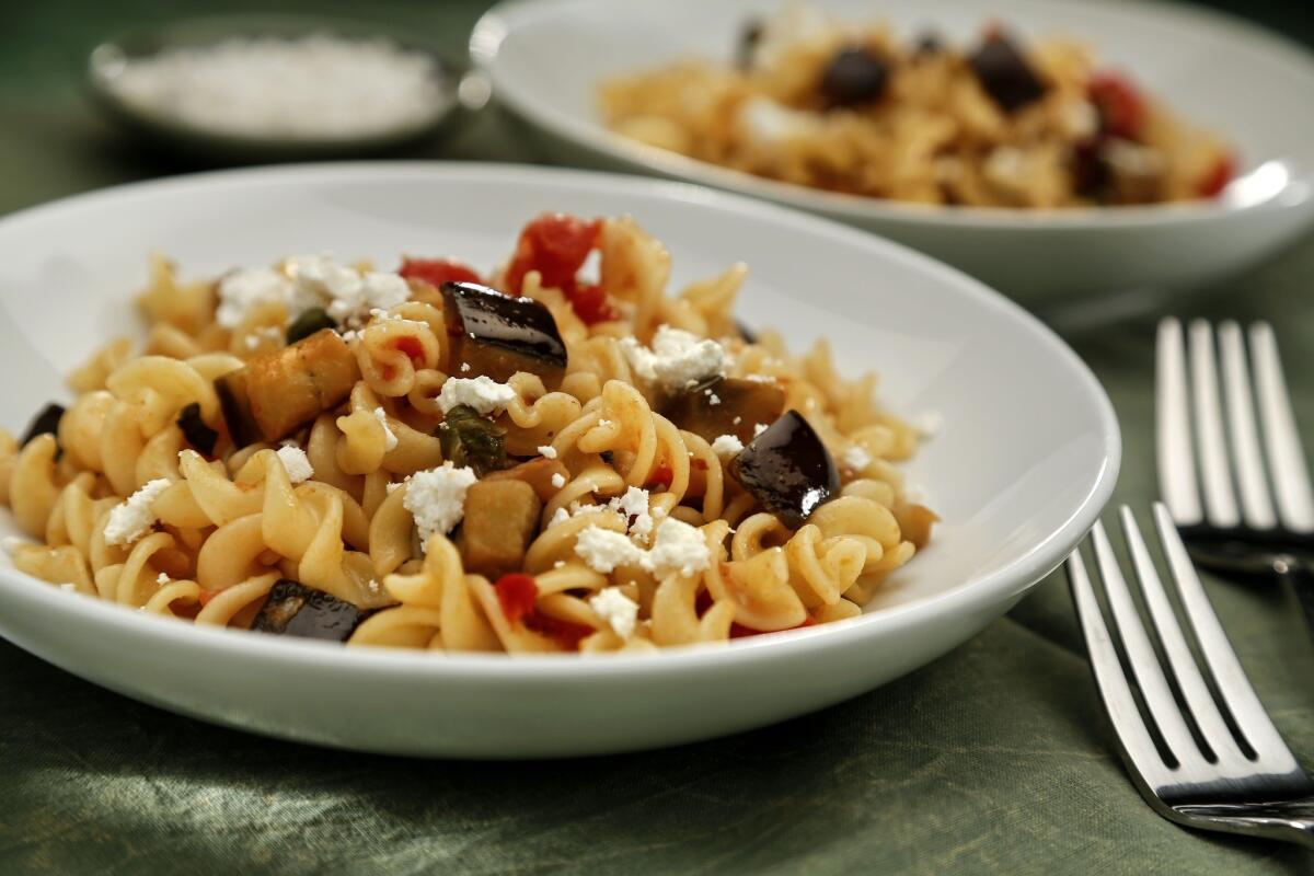 Recipe: Fusilli with spicy eggplant.