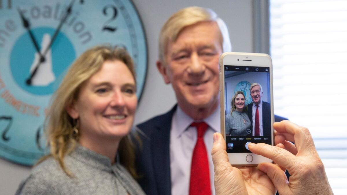 Republican candidate for United States President, Former Governor Bill Weld (R) poses for a photograph at the New Hampshire Coalition Against Domestic and Sexual Violence, in Concord, New Hampshire.