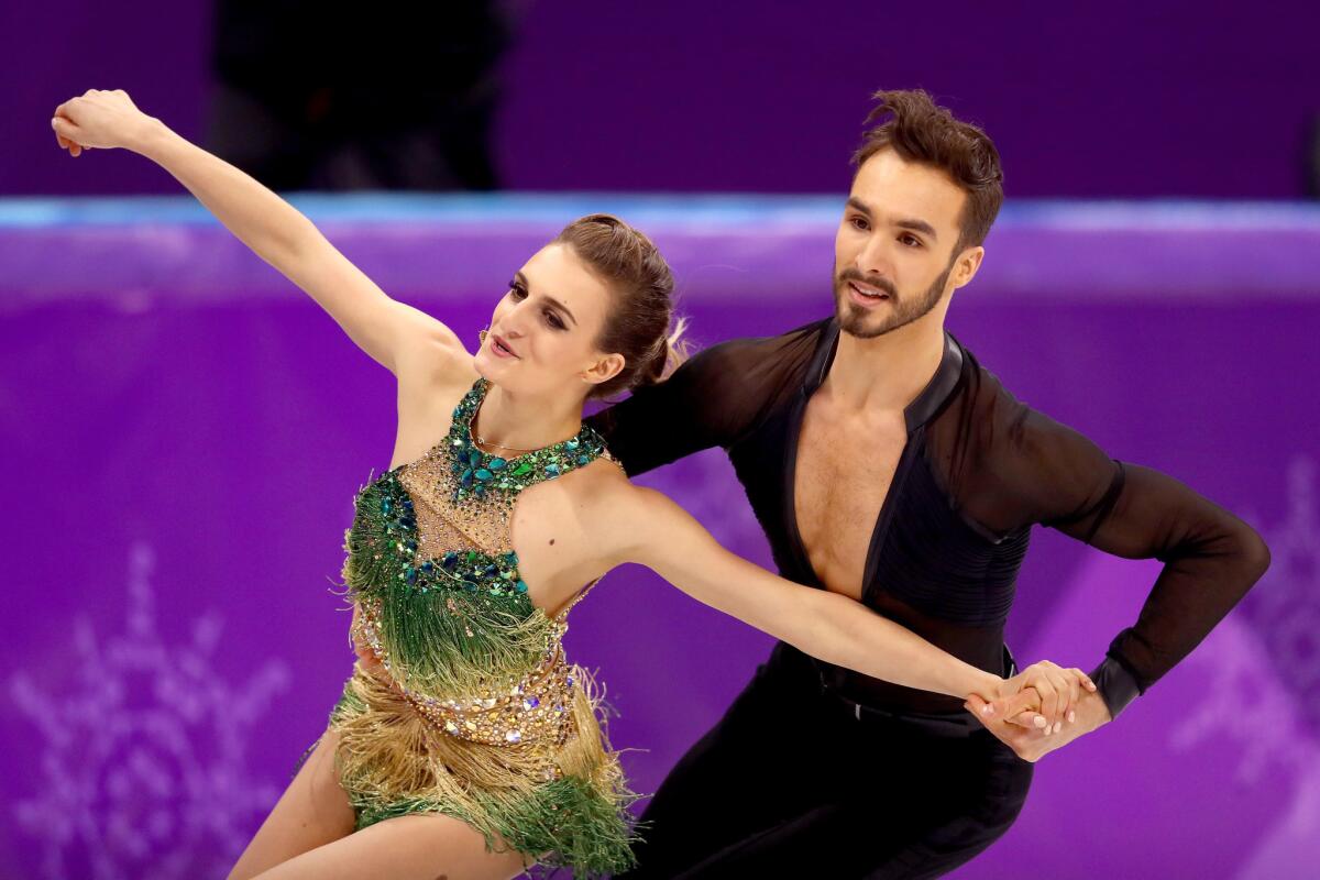 Gabriella Papadakis and Guillaume Cizeron of France compete during the ice dance.