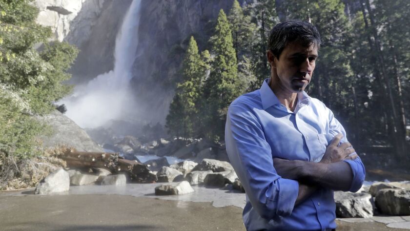 Beto O'Rourke's visit to Yosemite National Park produced stunning visuals but few opportunities to talk to California voters.