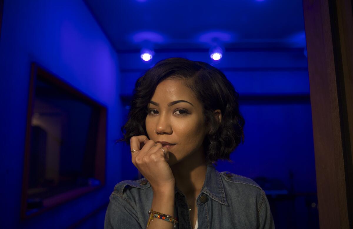 Jhene Aiko before a recording session at the historic United Recording in Hollywood.
