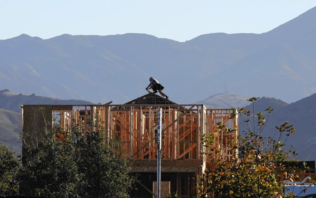 A home is under construction in Irvine.