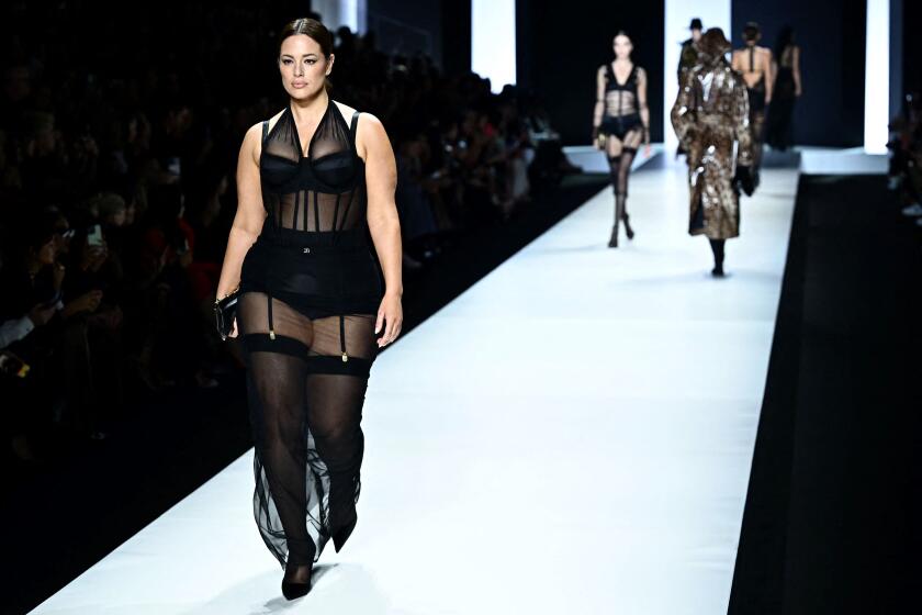 Model Ashley Graham walks the runway of the Dolce & Gabbana fashion show during the Milan Fashion Week Womenswear Spring/Summer 2024 on September 23, 2023 in Milan. (Photo by GABRIEL BOUYS / AFP) (Photo by GABRIEL BOUYS/AFP via Getty Images)