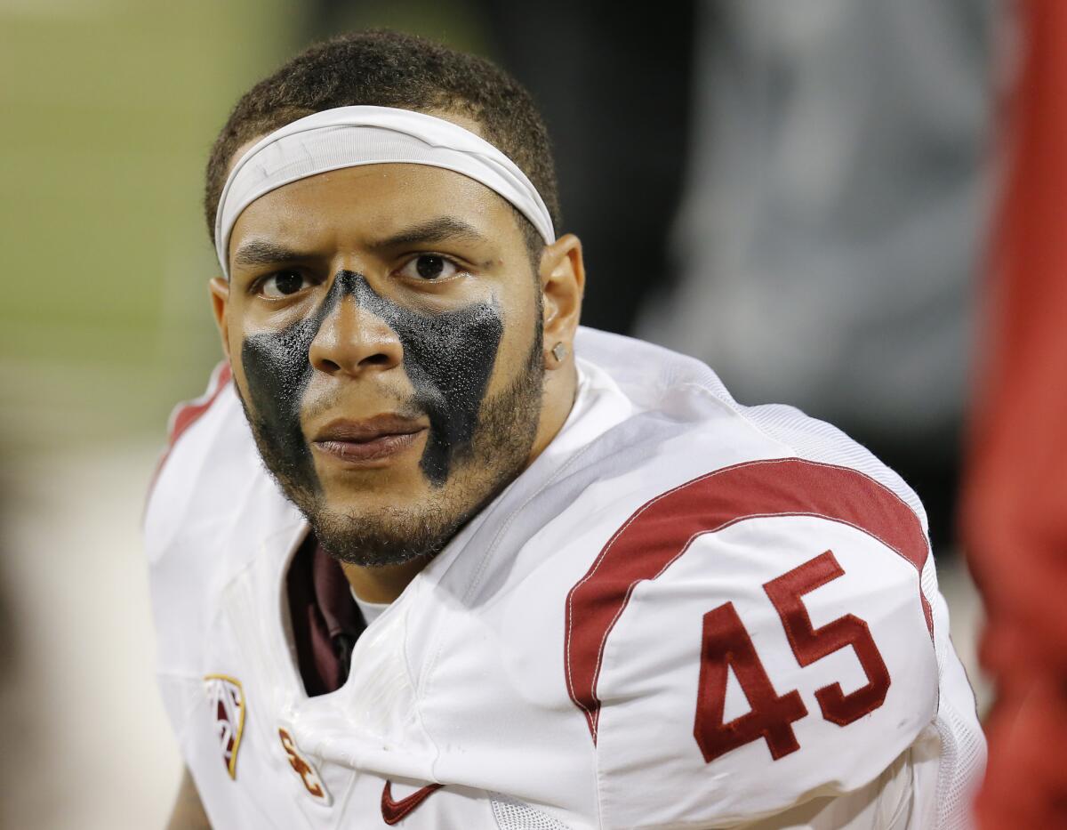 USC linebacker Charles Burks was one of two Trojans to make the Pac-12 all-academic team.