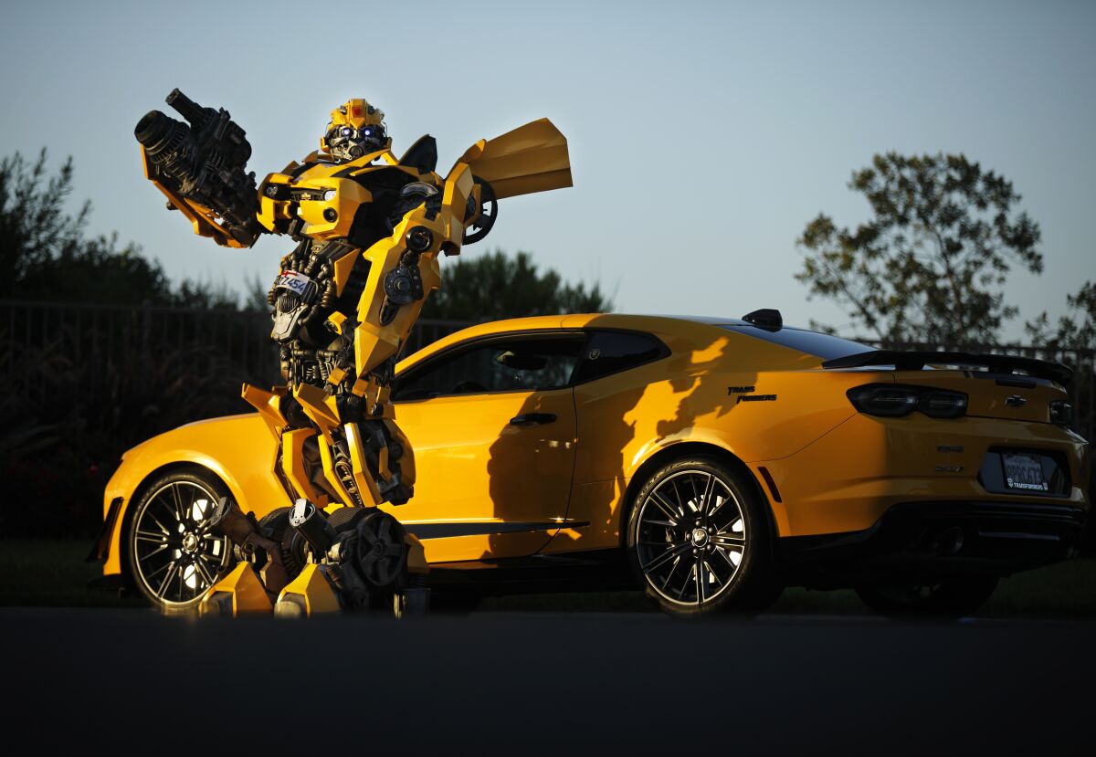 Justin Wu wears his B-127 costume, also known as Bumblebee from the Transformer series.