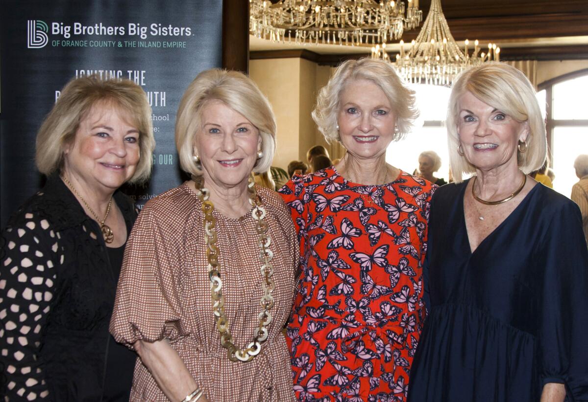 Laraine Egglestonm Mary Godber, Nancy Hegness and Beverly Willgeroth at the recent Angelitos de Oro luncheon.