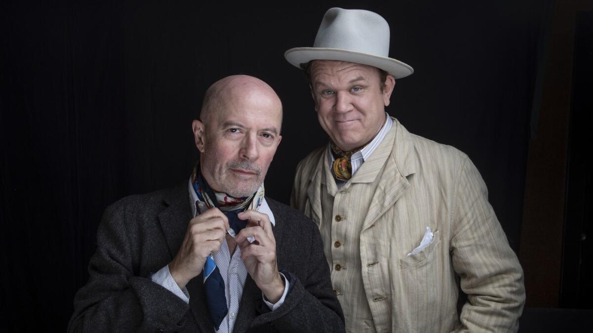 Director Jacques Audiard, left, and actor John C. Reilly of the film The Sisters Brothers sit for portraits at the Sunset Marquis in West Hollywood on September 24, 2018.