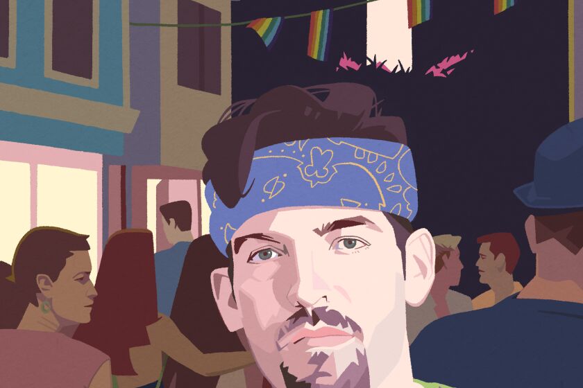 Illustration of author Paul Lisicky in the 1990's in Provincetown, Massachusetts. Goes with book review of 'Later' by Paul Lisicky. Illustration by Shenho Hshieh / For the Times
