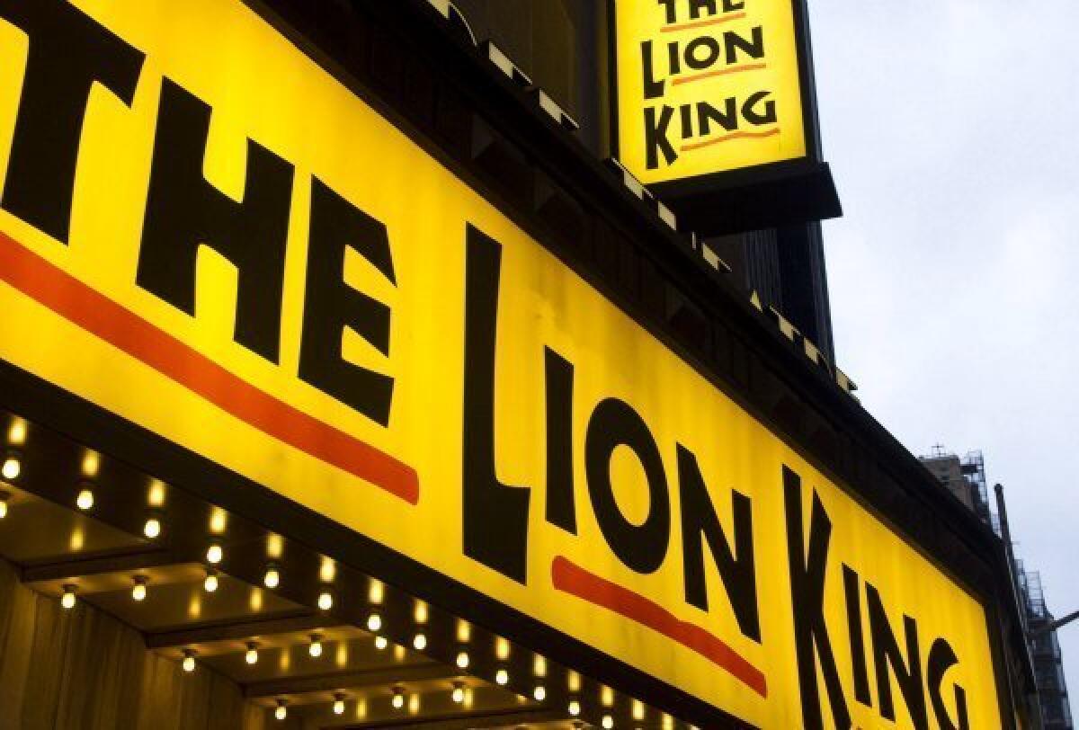 New York's Minskoff Theatre, home of "The Lion King."