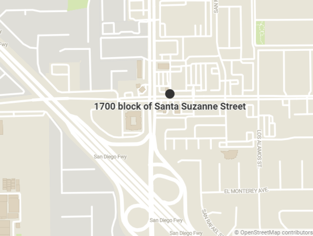Map of 1700 block of Santa Suzanne Street in Fountain Valley.