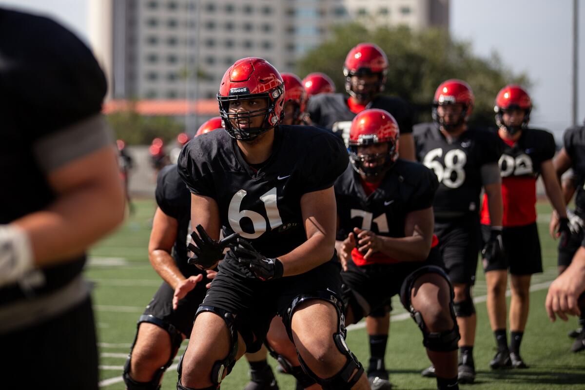 5 Things to Watch: Aztecs football preseason camp includes questions on  both sides of scrimmage - The San Diego Union-Tribune