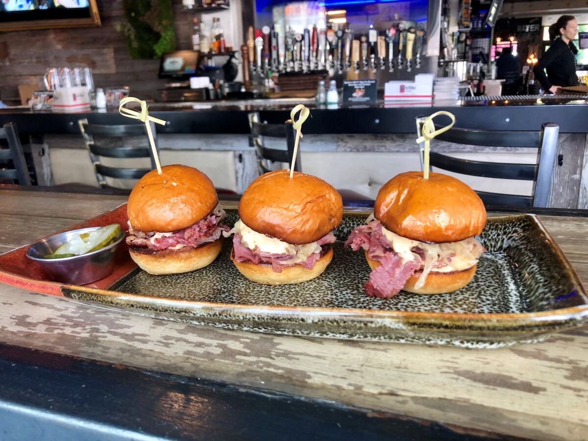 Celebrate St. Patrick's Day with corned beef sliders.