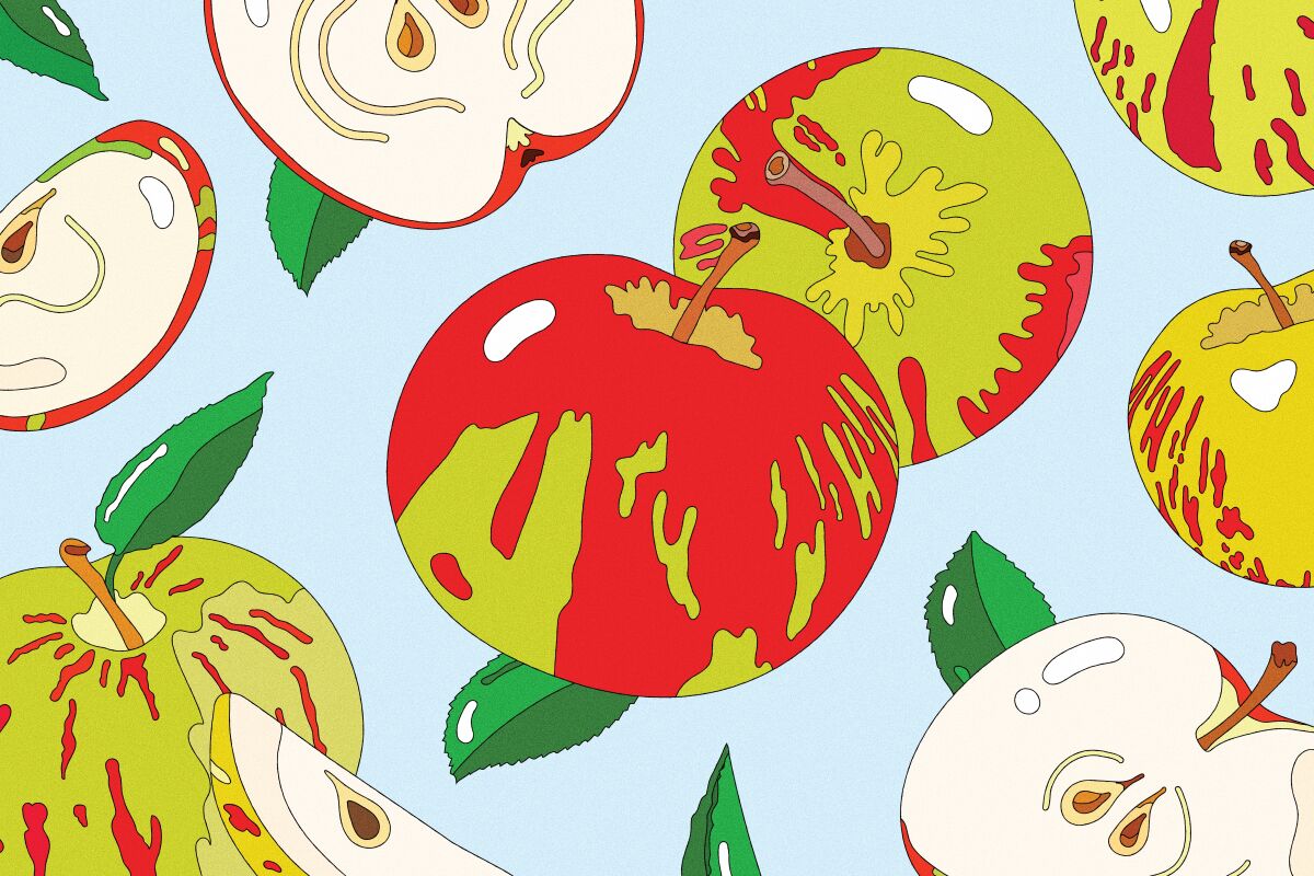 An illustration of several apples.