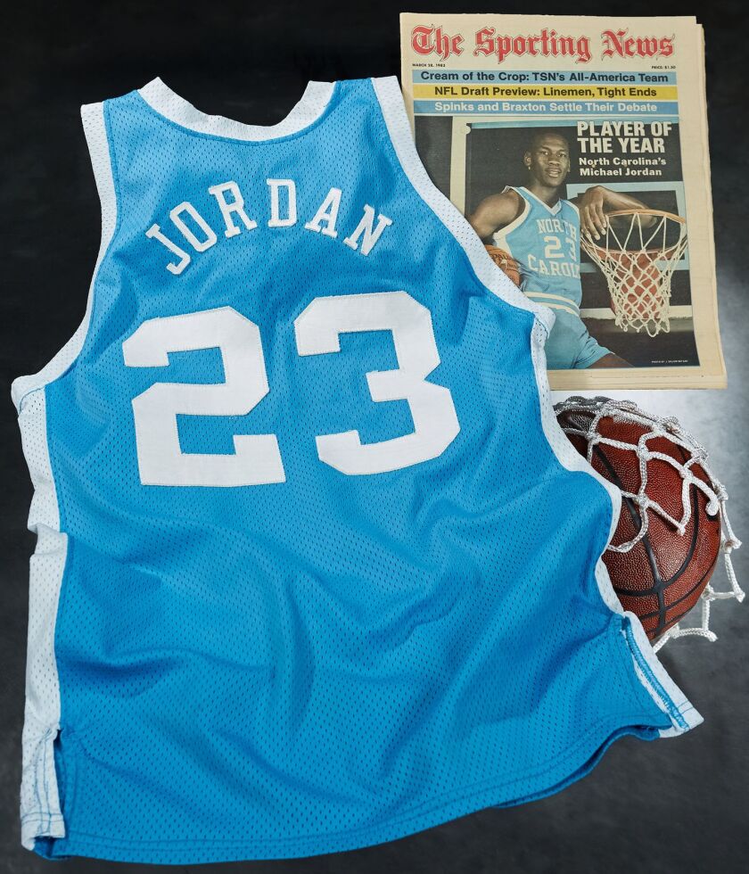 Jordan UNC jersey auctioned $1.38 - Los Times