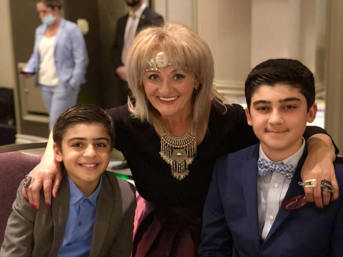 Arno, 13, and Vaugh, 11, Janoyan of Encinitas, pictured with music teacher Sona Baghdasarian (center).