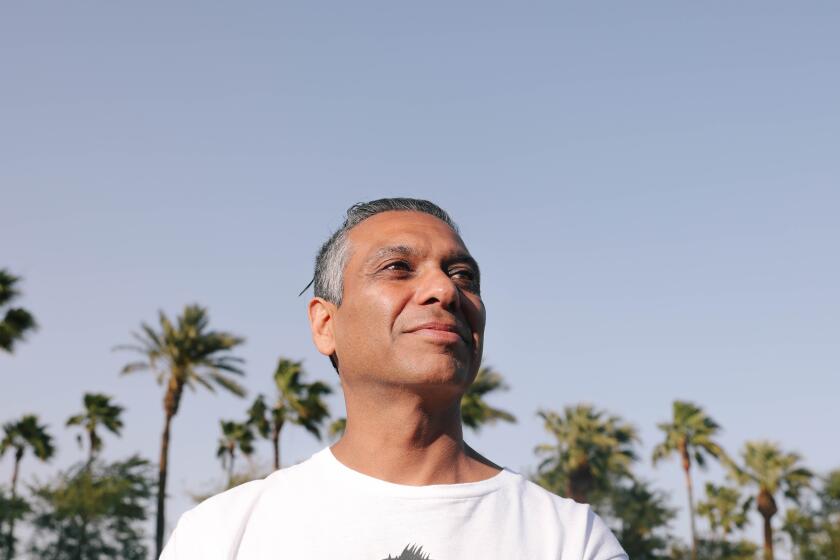 Indio, CA - April 13: Tony Kanal, who is the bassist and co-writer for the band No Doubt, poses for a portrait backstage during the the Coachella Valley Music and Arts Festival on Saturday, April 13, 2024 in Indio, CA. (Dania Maxwell / Los Angeles Times)