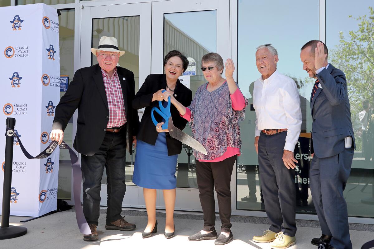 Leaders of Orange Coast College Tuesday at a ribbon-cutting event on the Costa Mesa campus. 