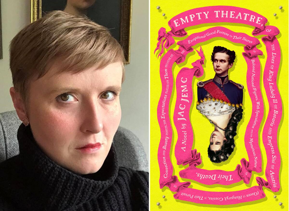 Author Jac Jemc, left, and her new novel "Empty Theatre."