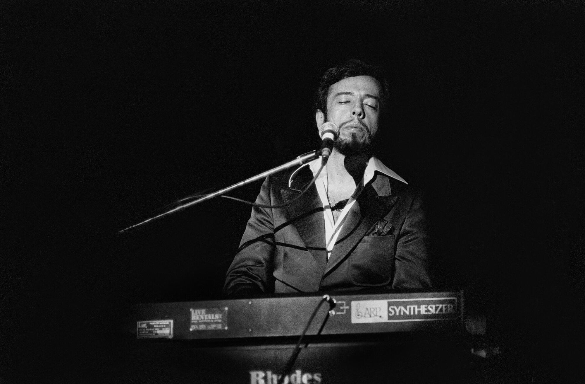 Brazilian musician Sergio Mendes performs at the Park West in Chicago, Illinois, March 3, 1979. 