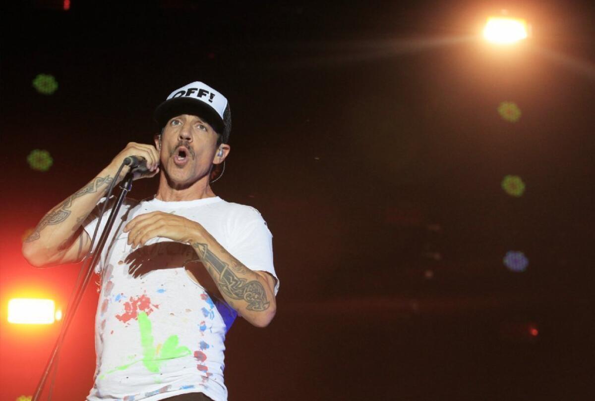 Anthony Kiedis during the Red Hot Chili Peppers show at the 2013 Coachella Valley Music and Arts Festival in Indio.