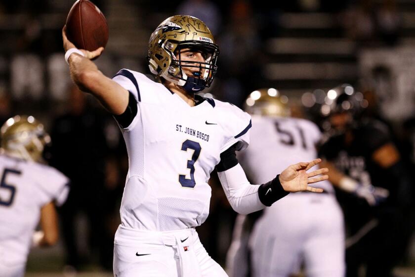 St. John Bosco quarterback Josh Rosen passed for 3,186 yards and 29 touchdowns with four interceptions this season.