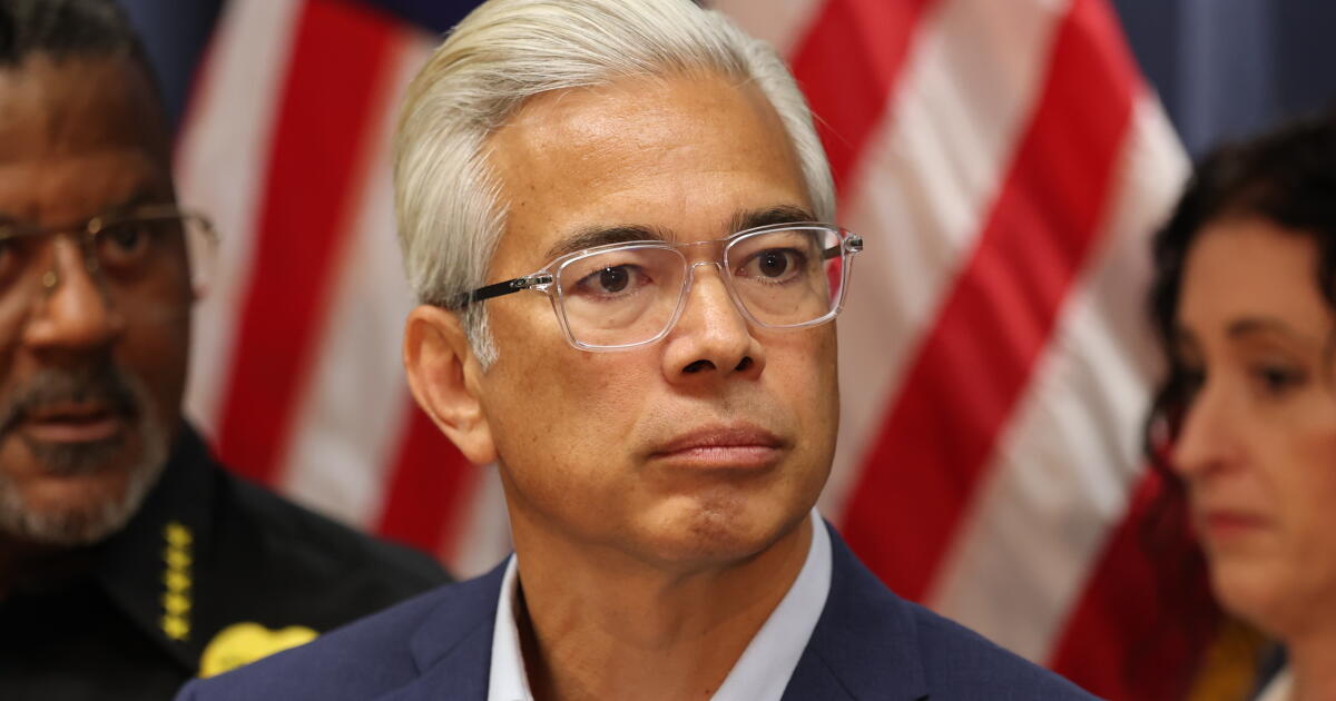 Photo: latimes.com Los Angeles, CA - Aug. 25, 2026: California Attorney General Rob Bonta speaks during a news conference regarding efforts to
